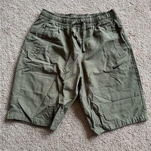 Nike Men's Olive Athletic Drawstring Shorts with Swoosh
